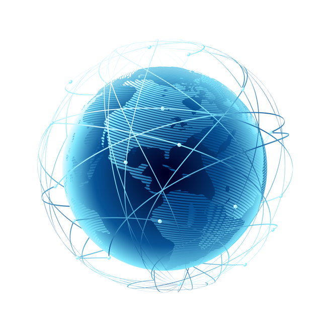 藍色商務科技科幻信息線條網絡地球抽象裝飾元素png免摳設計素材