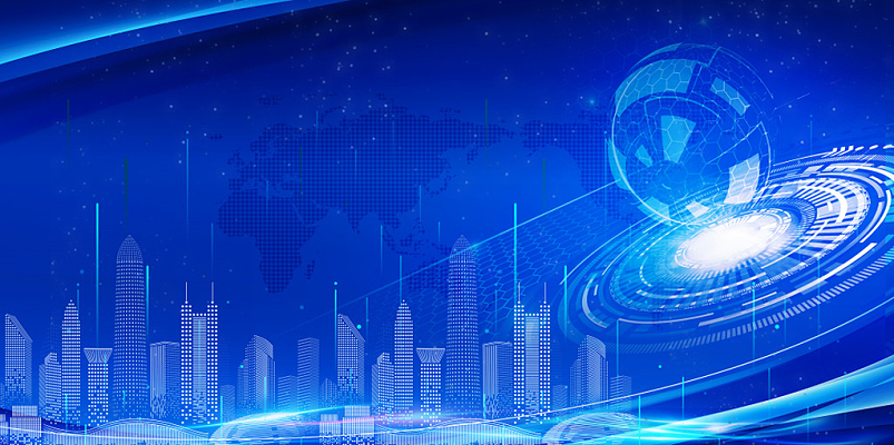 藍色科技感科技地球科技時代網(wǎng)絡科技展板背景